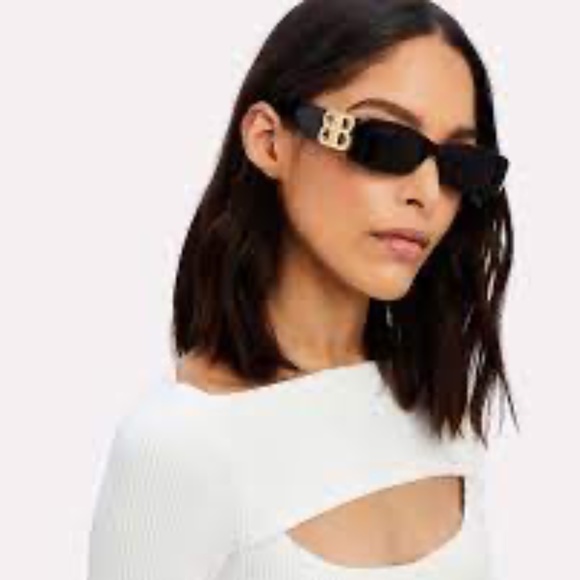 Balenciaga BB0096S 002 Havana Green Gold Sunglasses